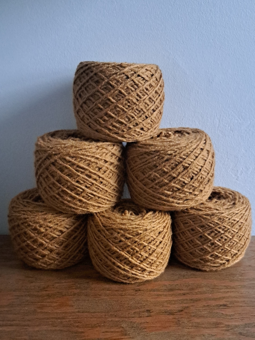 100% Wool Warm Brown Yarn Lot, 600g